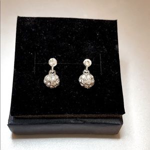 Sterling Silver Ball Earrings with Cubic Zirconia